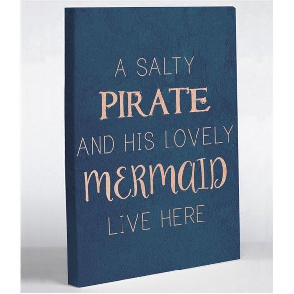 One Bella Casa One Bella Casa 74986PL16 16 x 16 in. Salty Pirate Lovely Mermaid Pillow - Blue 74986PL16